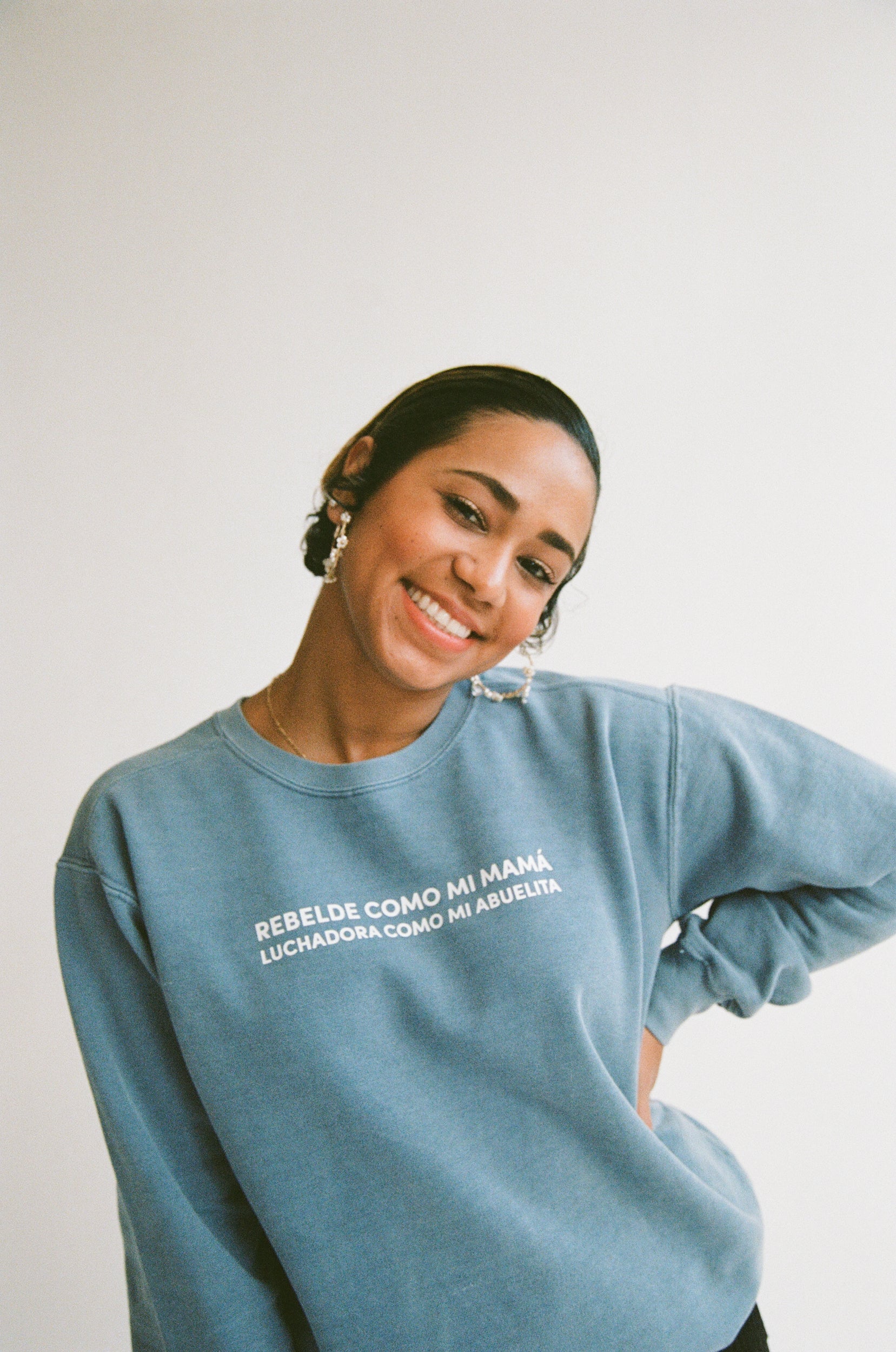 Rebelde Crewneck Sweatshirt | Blue Sweatshirt | The Neta Shop