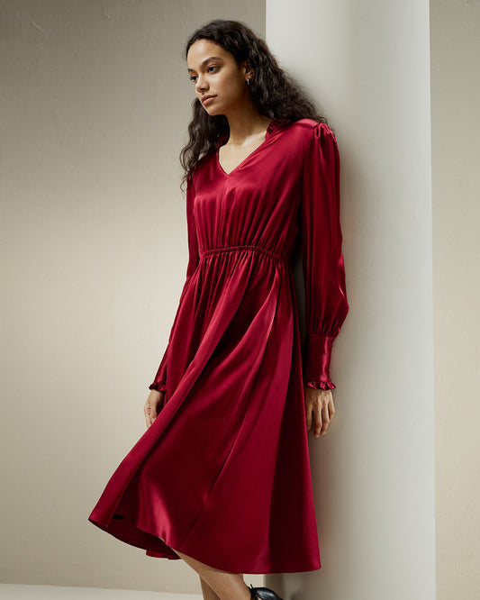 LILYSILK Women's Louisville Print Silk Trench Dress