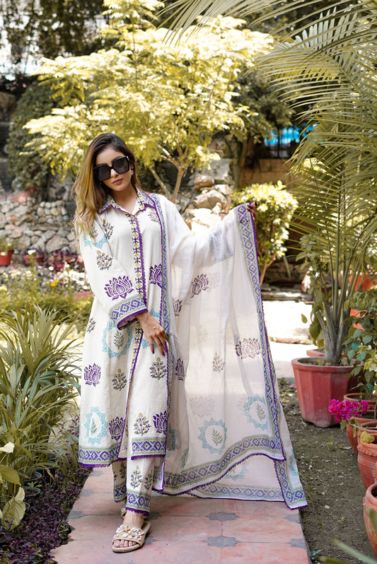 Handloom Cotton Unstitched Salwar Suit Material- BL KA578