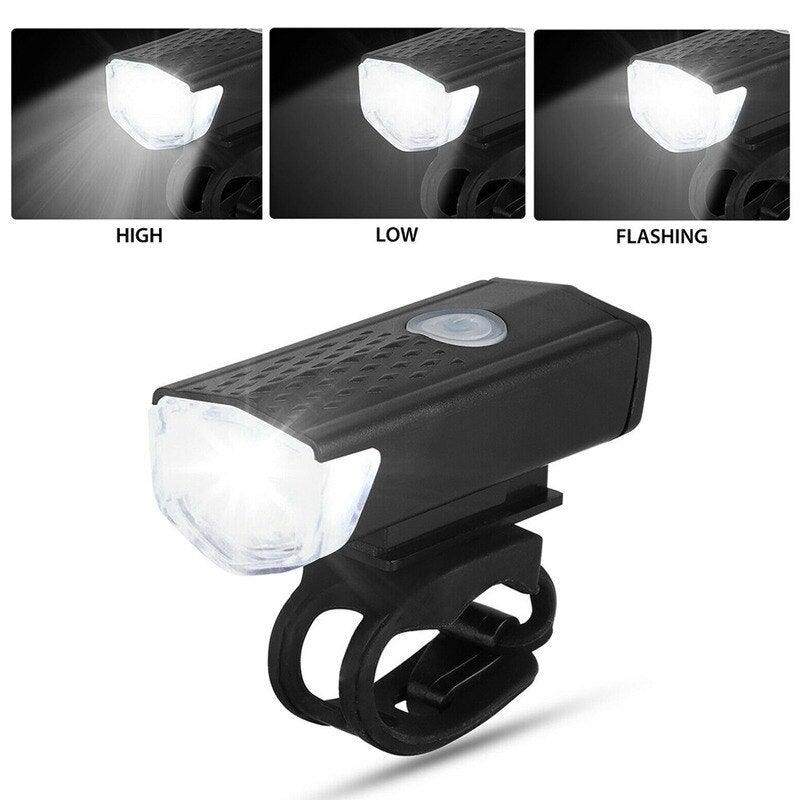 Lanterna Frontal em LED para Bicicleta - USB, A prova d'agua, Alta duração - Sportize