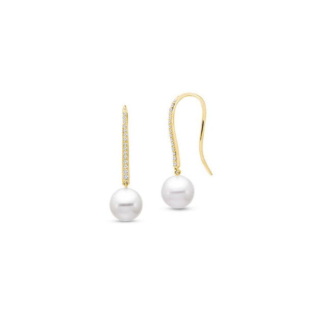 Mastoloni Freshwater Pearl & Diamond Drop Earrings