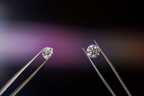 Moissanite and Diamond