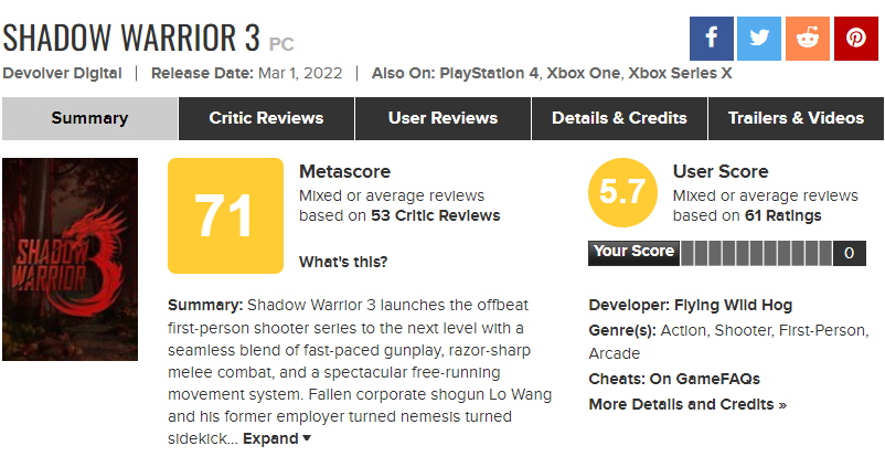 Shadow Warrior 2 - Metacritic