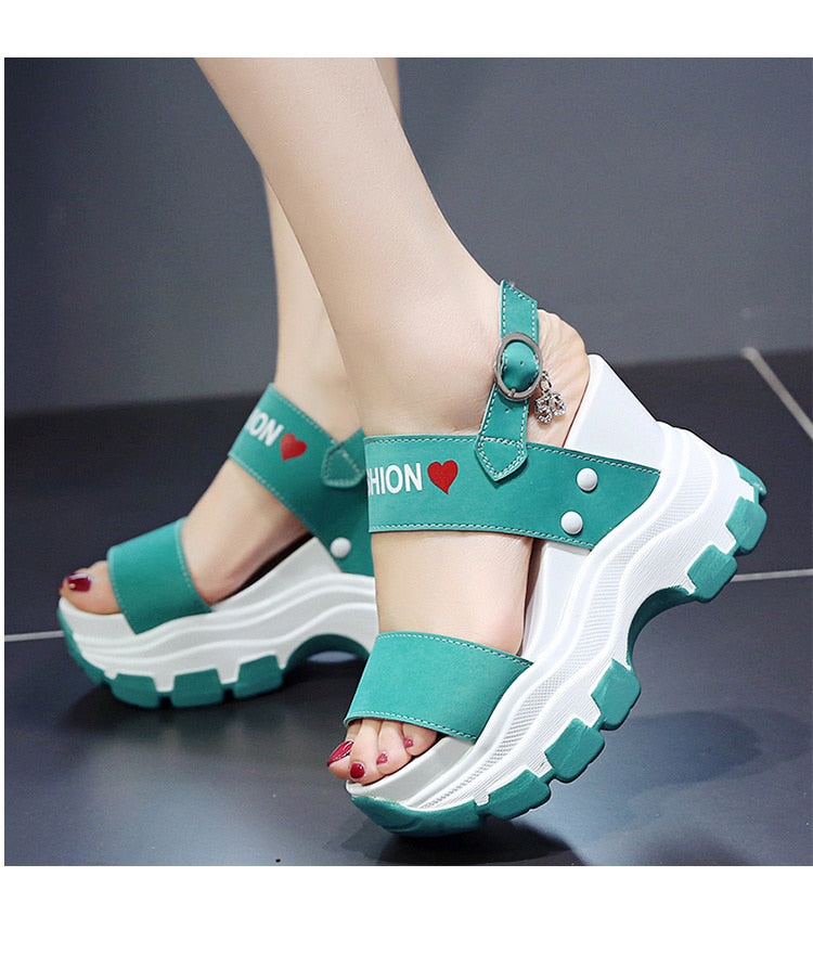 Platform Sandals New Chunky High Heels Female Wedges Shoes