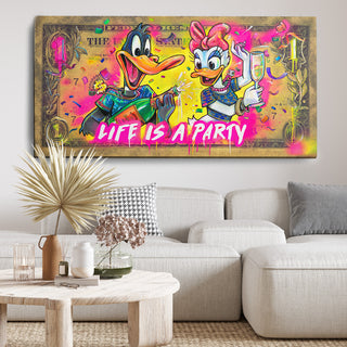 Life is a party - CASH ART - 120x60cm