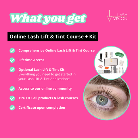 lash lift and tint course inclusions