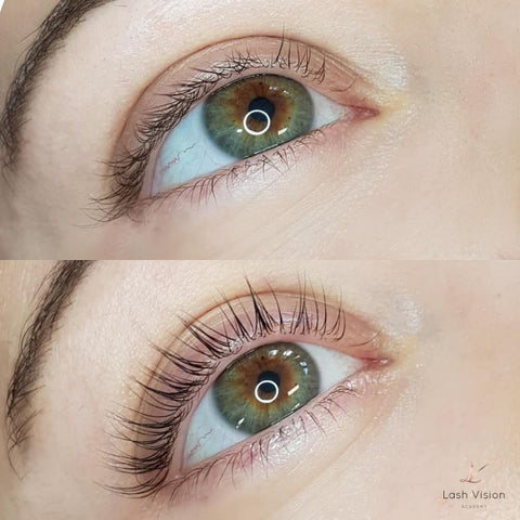 lash lift application before and after