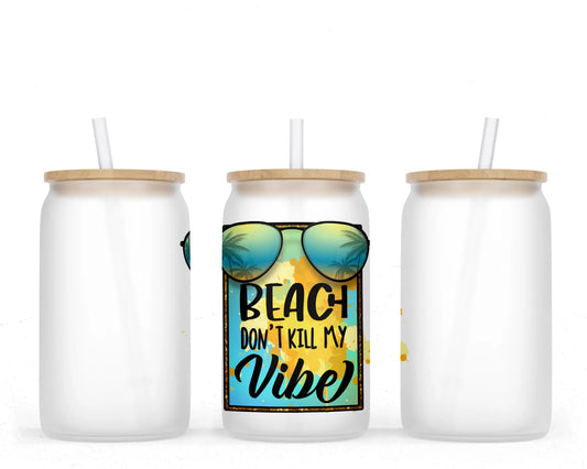 SUMMER VIBES 16 OZ. GLASS CAN CUP – SweetSmartSassyCo