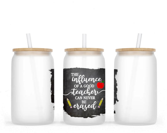 Personalized Teacher Frosted Glass Tumbler, Teacher Affirmations - Unifury