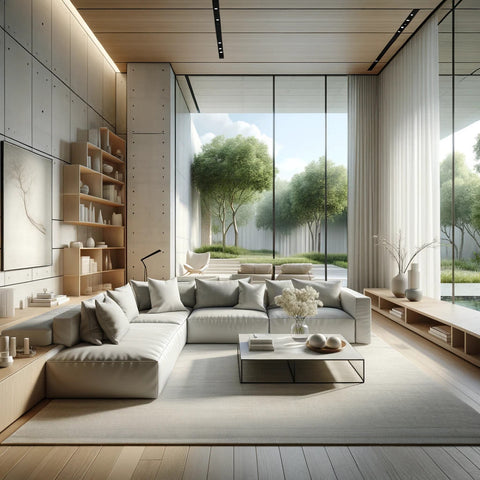 Living room with minimalist decoration