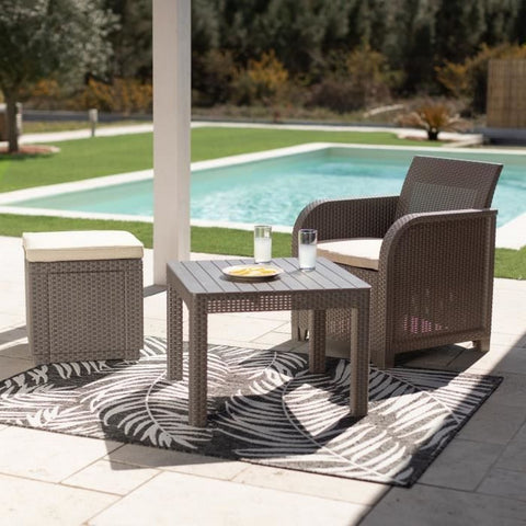 Garden furniture with integrated storage