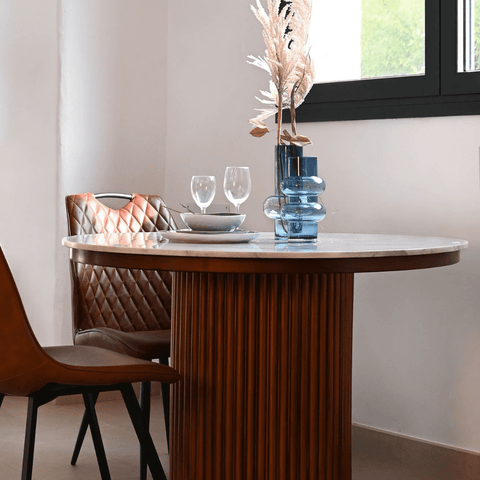 Trendy Copper Metal Dining Table