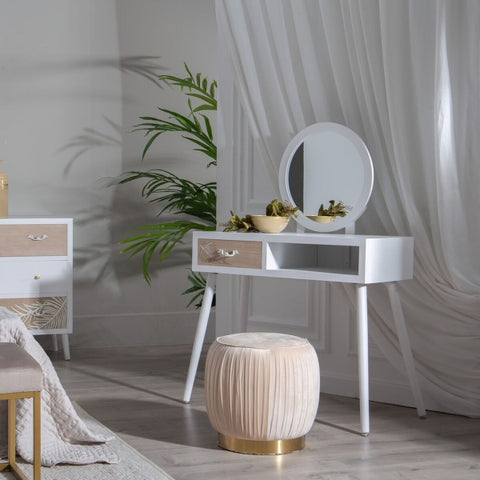 Scandinavian style dressing table and stool