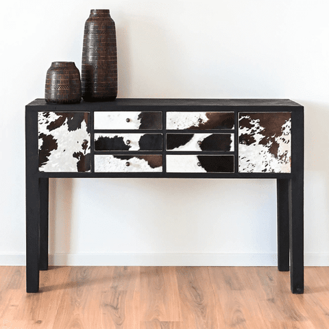 Meuble console peau de vache