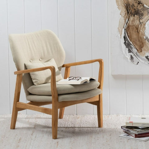 Fauteuil style campagne chic en bois naturel