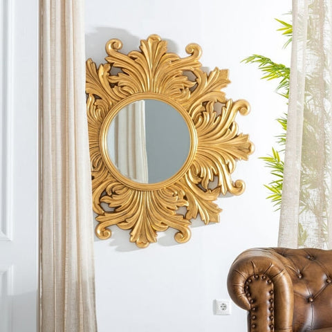 Espejo de pared dorado