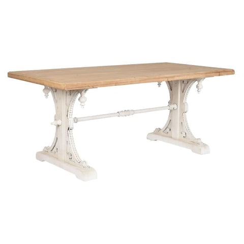 mesa de comedor neoclásica de madera rayada