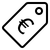 Pound Symbol in label in black & white to show that our sustainable product range is fairly priced and we pay fair price to makers