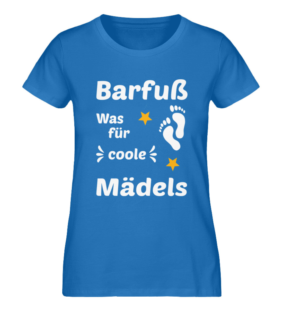 Barfuß was für coole Mädels · Damen Bio T-Shirt in blau