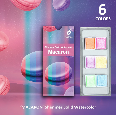 12 Grids Shimmer Solid Watercolor