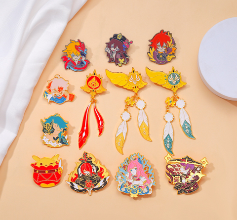 Genshin Impact Girls ♡ Enamel Pin Set [Keqing, Ganyu, Klee, Hu Tao]