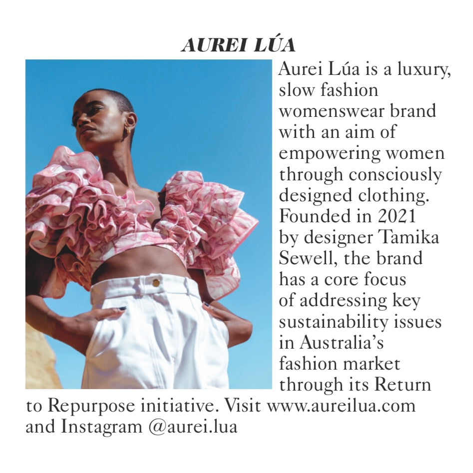 AUREI LÚA Designer Profile in British Vogue, November 2023 Issue