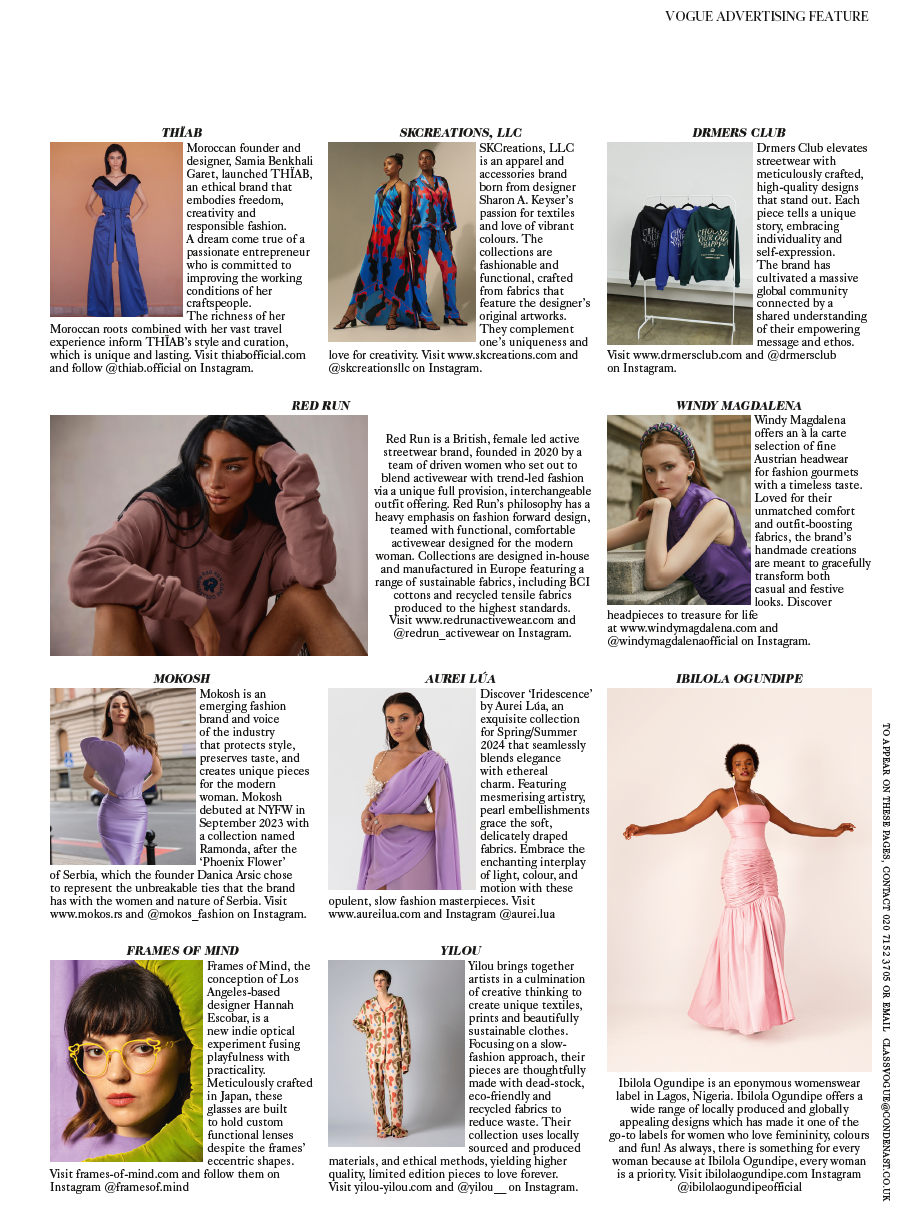 AUREI LÚA in British Vogue; December 2023 Issue