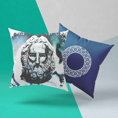 Design bust head - cushion Greece in blue watercolor