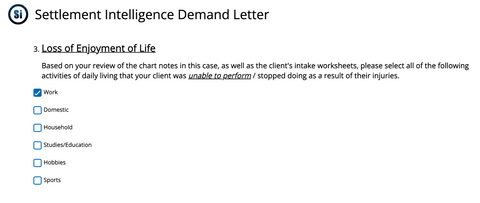 AI Demand Letter Loss of Enjoyment of Life - getting the best settlement offer