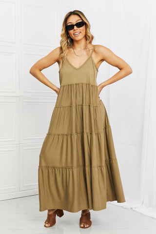 khaki maxi dress