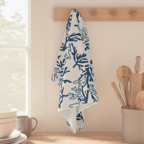 blue coral kitchen towel