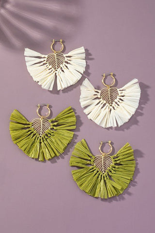 leaf fan shape earrings