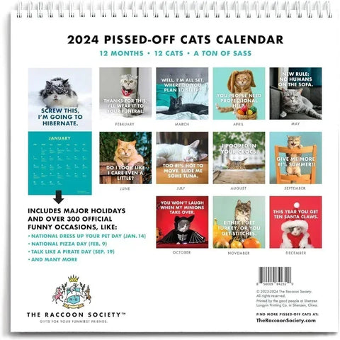 Pissed off cats calendar