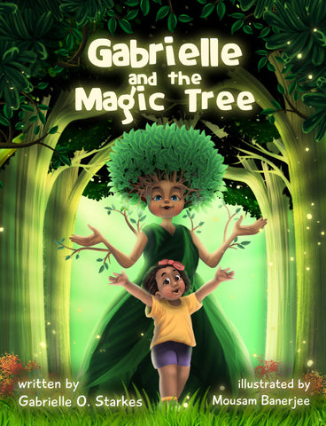 illustration of a girl and a character tree