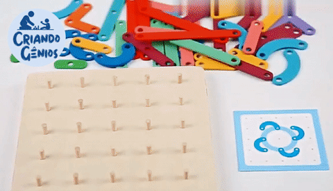 Brinquedo 3D Montessori de Madeira Aprendizagem de letras e números