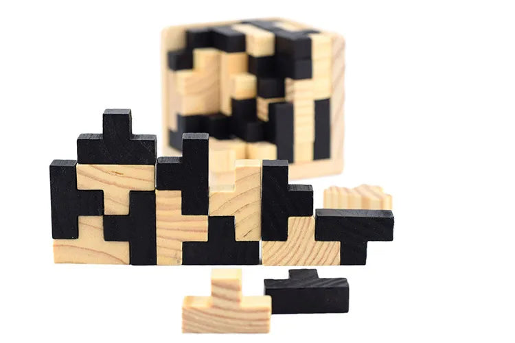 Cubo Madeira Encaixe Quebra Cabeça Puzzle Tetris Wood Rubiks