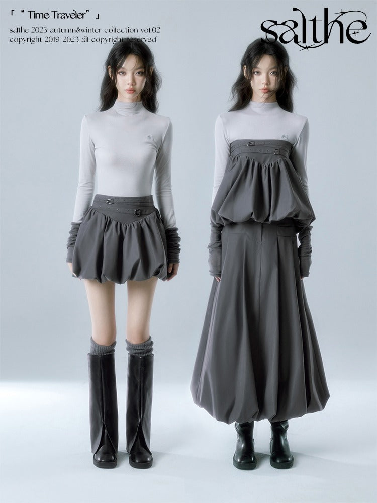 Asymmetric Cross Strap A-line Short Pleated Skirt – ARCANA ARCHIVE