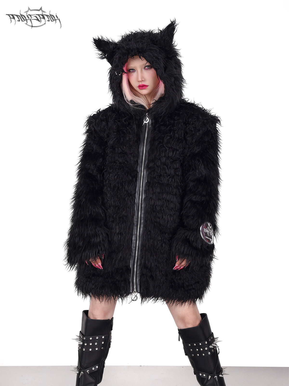 Ghost Leopard Faux Fur Hooded Parka -Fabulous-Furs