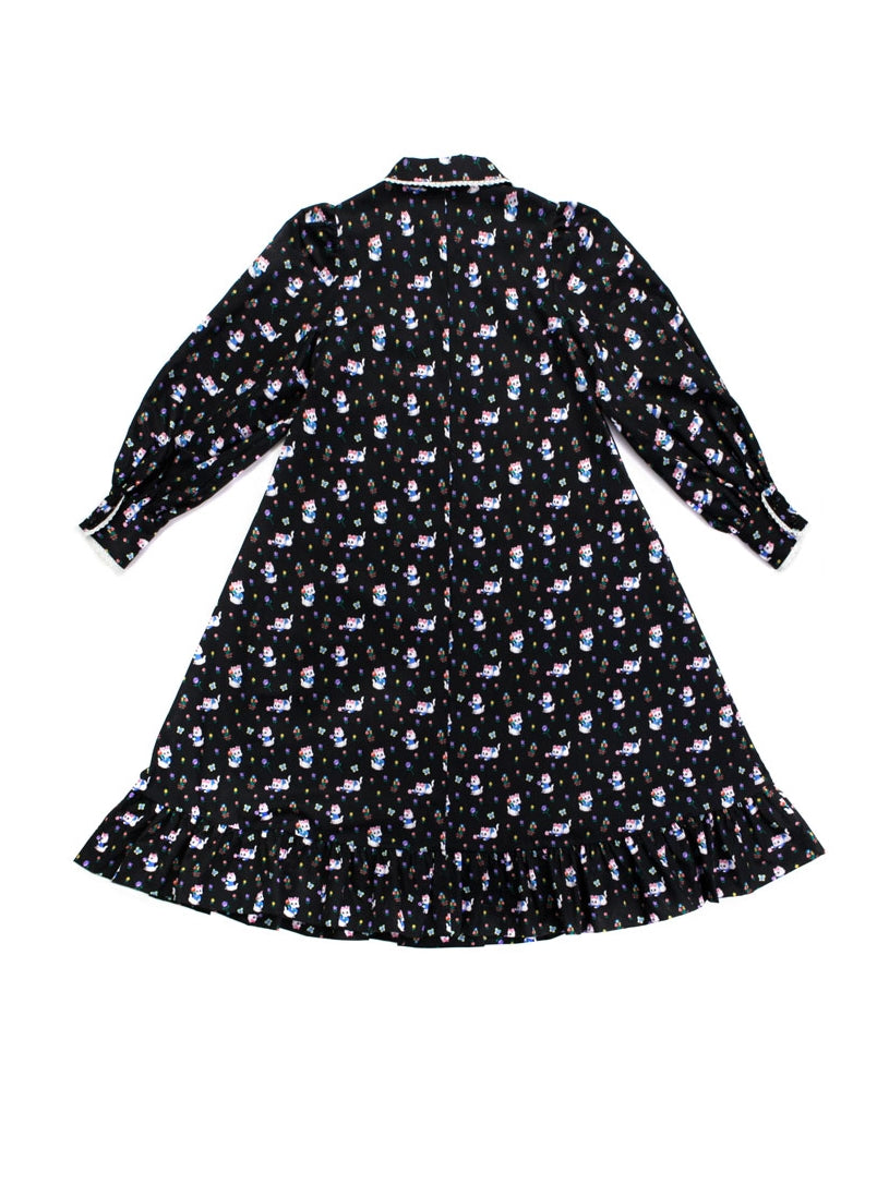 Kitten Puff Sleeve Floral Dress - tntntutu – ARCANA ARCHIVE