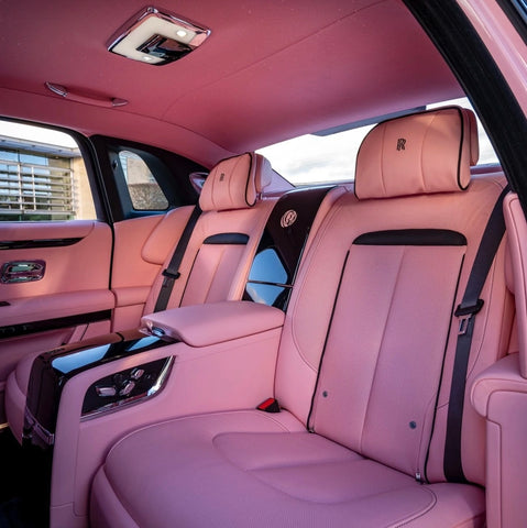 sièges arrières rolls royce rose
