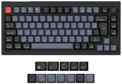 French-ISO Layout of Keychron V1 Max QMK/VIA Wireless Custom Keyboard 75% ISO Layout