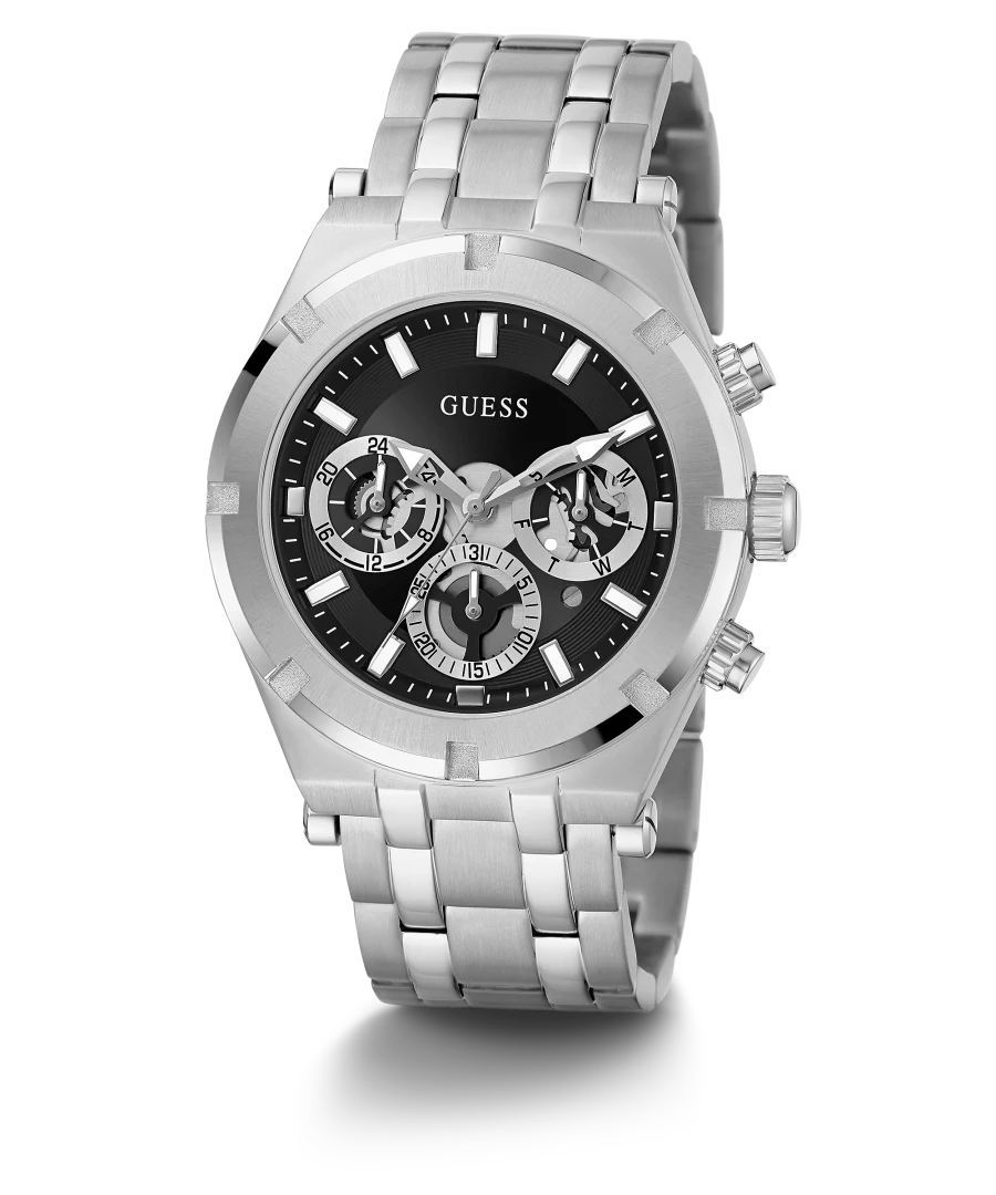 GUESS Black and Silver-Tone Diamond - Dress SPORT U11576G1 Watch - INC US WATCHES