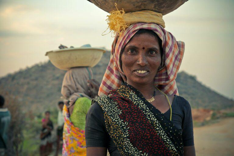 Woman with basket on her head