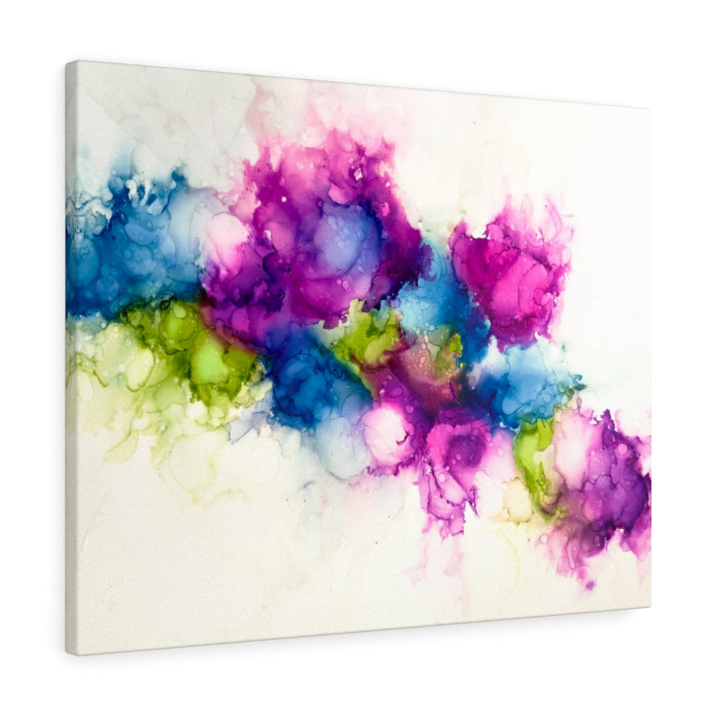 Flower Cascade - Bright Abstract Gallery Wrapped Canvas -  Painting Wall Art