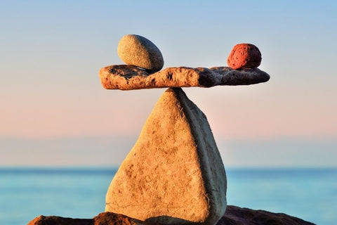 Balanced stones representing harmony