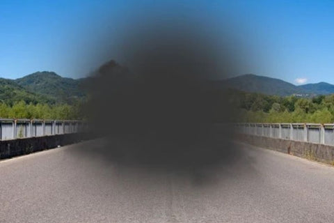 black blob in middle of highway