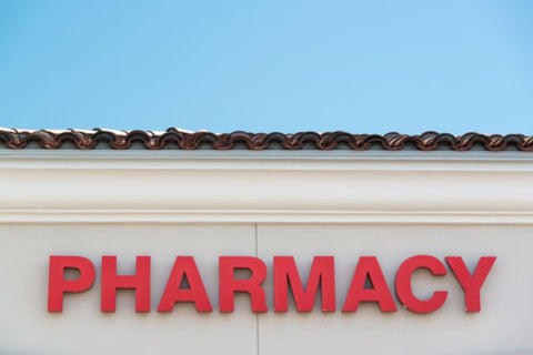 blue light blocking glasses pharmacy sign