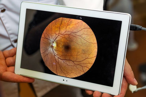 eyeball on tablet screen