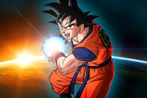 goku protects from harmful blue light using the kamehameha