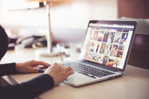 Person in front of computer screen